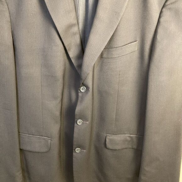 Stafford Suit Jacket 48L Navy Blue 3 Button Blazer - Picture 15 of 16